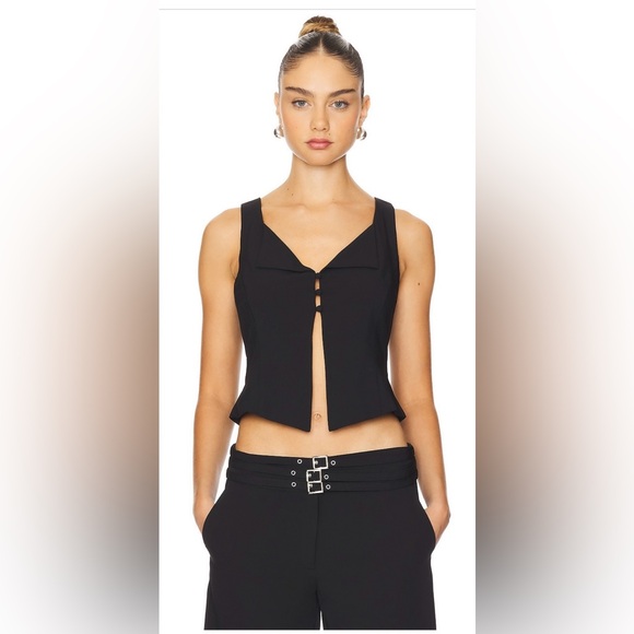 Lioness Tops - Lioness Black Cut Out Fitted Tank Top